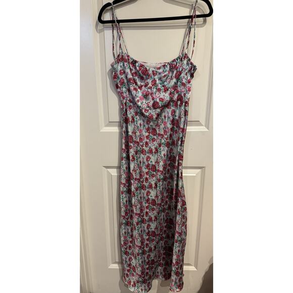 Zara floral satin maxi dress size medium - Picture 3 of 7